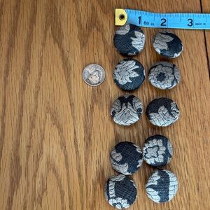 Vintage Prym Black and tan Fabric Buttons